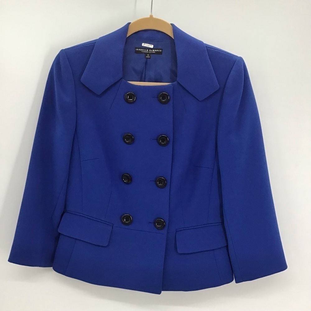 Isabella Demarco Double Breasted Blazer Jacket Career Office Classic Blue Size 4
